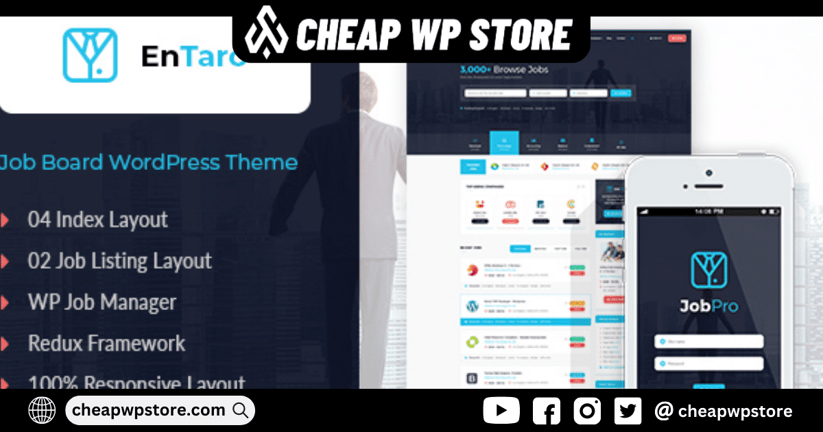 Entaro WordPress Theme - Job Portal