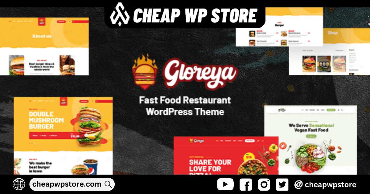 Gloreya WordPress Theme - Fast Food Theme