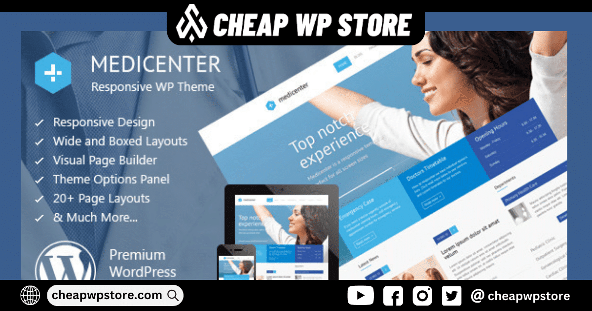 MediCenter WordPress Theme - Responsive Medical Theme