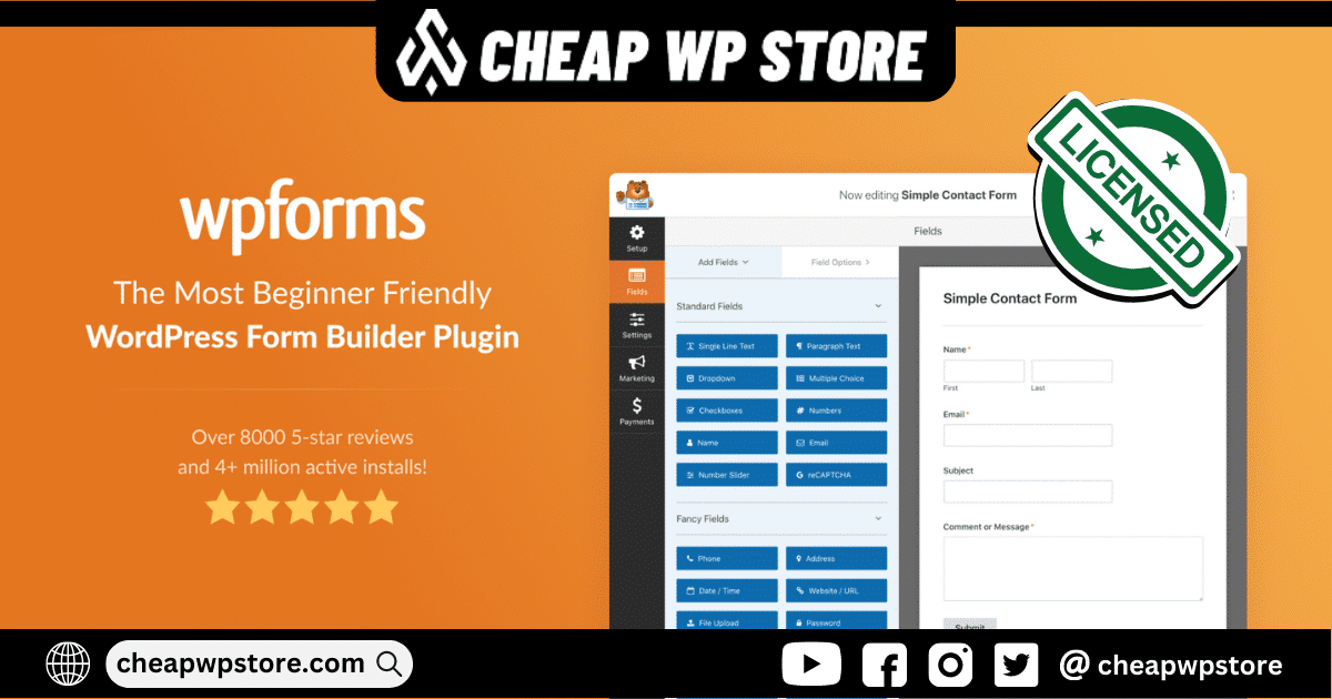 WPForms Elite Drag & Drop WordPress Form Builder
