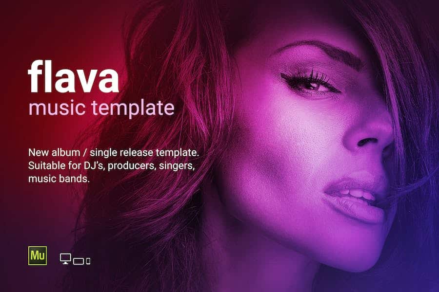 Flava - Music album / single promo site template