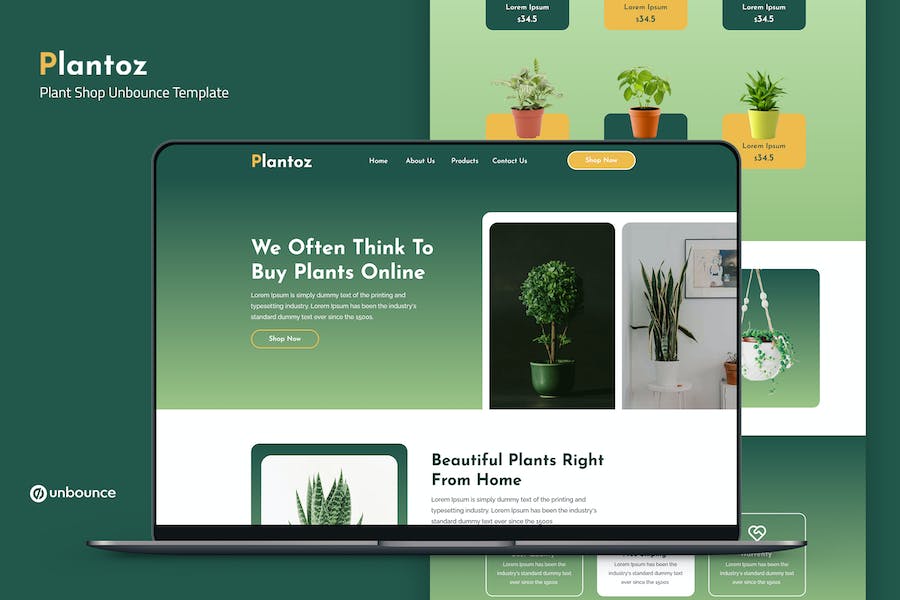 Plantoz — Plant Shop Unbounce Template