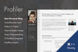 Profiler - Personal Blog Joomla 4 Template